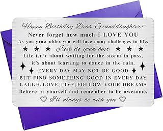 Birthday card for granddaughters, birthday present for granddaughters, engraved wallet card.. Your digital shopping ally, DIAYTAR NIGERIA offers extensive selection with budget-friendly delivery.