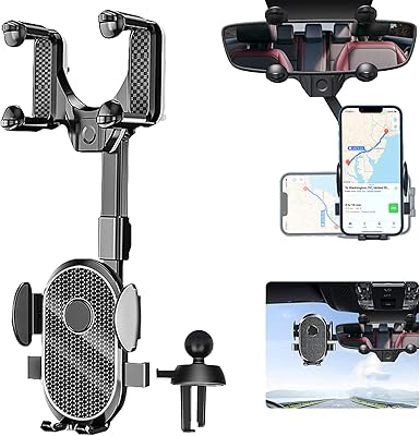 AOSHUANG MOBILE MULTIFUNCTABLE CAR MOBILE RETRACTABLE ROTATIVE 360 degrees for 2 in 1 car mirror for iPhone 13, 12 pro Max XR and all smartphones.. Shop with purpose at DIAYTAR NIGERIA, where your money goes further and delivery is always prompt.