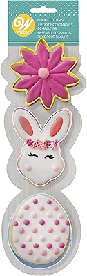 Wilton metal cookie cutter, 3 pieces, flower, rabbit head and egg.. DIAYTAR NIGERIA: Where affordability meets variety, with thousands of products delivered in less than 8 days.