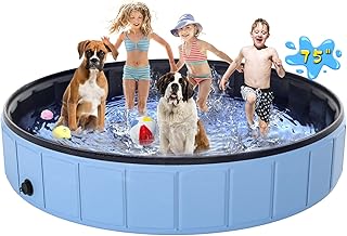 Large foldable swimming pool for dogs of 75 "x 16", foldable bathtub in hyperzo anti-leak pvc for small and large dogs and blue children.. E-commerce made for Nigeria — fast delivery and low prices at DIAYTAR.