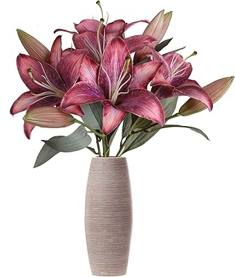 EBOBO artificial lily flowers 5 pieces in pink silk flowers.. DIAYTAR NIGERIA: Where thousands of products meet affordable prices and reliable 5-8 day delivery.