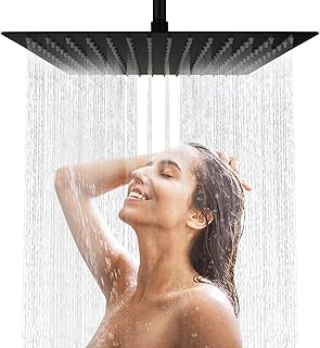 Rain effect shower head will have 12 inch, ultra -fine square stainless steel shower potato 304 high pressure, black cascade shower head, full body blanket.. DIAYTAR NIGERIA: Creating access to affordable products for every Nigerian with our swift delivery service.