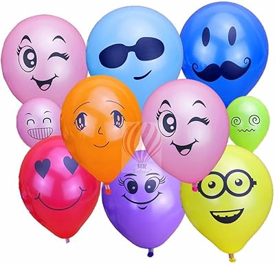 HK Smiley Face Emoji Balloons, Balloons for Birthday Decorations of Children and Return Gifts (Multicolored, Package of 30).. DIAYTAR NIGERIA: Where every shopping need is met with affordable prices and timely delivery.