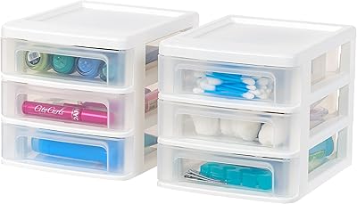 Plastic office organizer at 3 USA iris drawers for office, files and supplies, size S, white, package of 2.. No more overpriced stores — DIAYTAR Nigeria brings the best to your door.