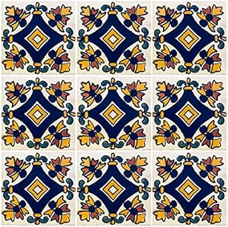 Mexican talavera ceramic tiles 4 "X4", 9 pieces (no stickers) A1 export quality! Ex-415.. Discover endless possibilities with DIAYTAR NIGERIA's comprehensive catalog and budget-friendly delivery.