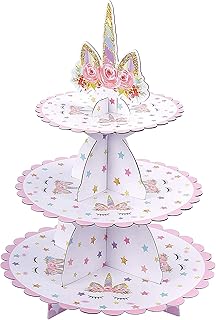 Cupcake support in unicorn cardboard at 3 Stuarty levels, Cupcake support for dessert for unicorn birthday party.. DIAYTAR NIGERIA: Your affordable shopping destination with thousands of products delivered in days.