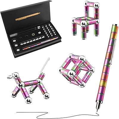 Fidget magnetic pen, sculpted construction toys, stress relief, boredom, ADHD, autism, creative magnetic pen for adults and children (color).. Your trusted e-commerce destination, DIAYTAR NIGERIA offers extensive variety with reliable shipping.