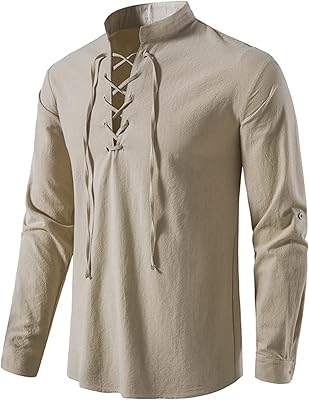 Cotton shirt and long -sleeved linen for men, classic lace -up, relaxed Scottish design.. DIAYTAR NIGERIA revolutionizes online shopping with competitive prices and reliable 5-8 day delivery.
