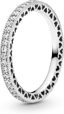 Sterling silver ring dotted with a cubic zirconic stone in the shape of hearts and hearts, metal, cubic zirconia.. Whether it’s gadgets or groceries, DIAYTAR Nigeria delivers in less than 8 days.