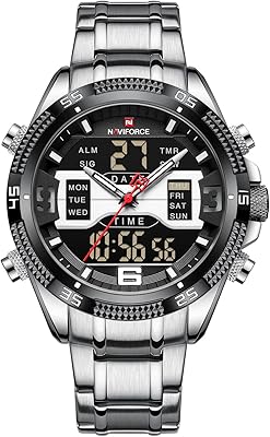 Naviforce Luxury Digital Steel Steel Analog Steel Hot Watch Waterproof Stainless Stainless Watch Multifunction Chronograph Buslet.. Discover the perfect shopping balance at DIAYTAR NIGERIA with competitive prices and prompt delivery.