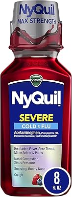 Nyquil Vicks liquid for colds and raspberry flavor (8 Fl. Oz) influenza).. DIAYTAR NIGERIA: Where affordability and variety meet with convenient delivery within 8 days.