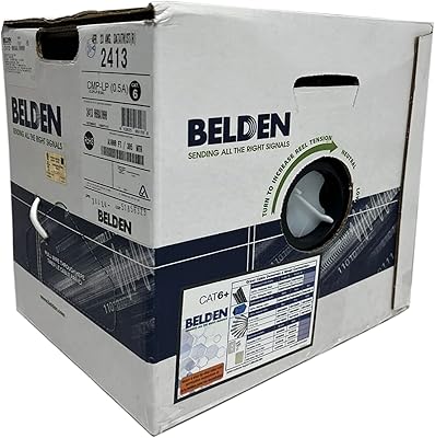 Plenum Cat 6 cable, made in the United States, Belden 2413, 1000 feet long, white.. Find everything you need at prices you'll love with DIAYTAR NIGERIA's comprehensive e-commerce platform.