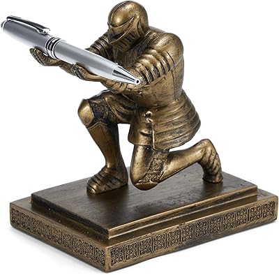 STYLO DESIGN PORTE Knight in 3h resin with pen and office organizer, desktop decoration holder, excellent gift for office stationery.. Experience the convenience of online shopping with DIAYTAR NIGERIA's reliable 5-8 day delivery service.