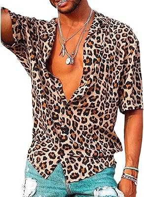 Ample relaxed summer shirts and short -sleeved buttoned leopard prints for men.. The smarter way to shop online in Nigeria is through DIAYTAR Nigeria.
