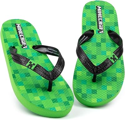 Tongs Minecraft Creeper for children, green summer shoes.. DIAYTAR NIGERIA: Where quality meets accessibility with affordable prices and prompt shipping.