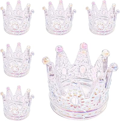6 Crown -shaped glass candlesticks for wedding, party, ring, storage of necklaces (color:.. Experience the power of choice with DIAYTAR NIGERIA's extensive catalog and reliable delivery service.