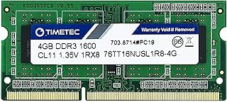 TIME Tech RAM DDR3L 4 GB / DDR3 1600 MHZ PC3L-12800 / PC3-12800 RAM without cache 1.35 V / 1.5 V CL11 1RX8 Single class 204 Sodium pins for laptop, computer, PC (4 GB).. Discover the convenience of DIAYTAR NIGERIA's vast e-commerce platform with delivery in just 5-8 days.