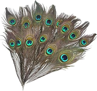 Helvety 25 natural natural peacock feathers with eye for the arts, crafts, wedding, house decoration 25-30 cm.. DIAYTAR NIGERIA brings the market to your fingertips with affordable prices and swift delivery services.
