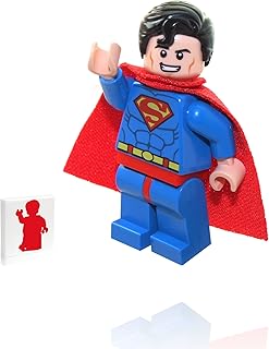 Lego minifigure DC Super Heroes - Original superman (red eyes, curly hair, red cape) with mini tiles.. Shop with confidence at DIAYTAR NIGERIA, offering extensive product variety with nationwide delivery.