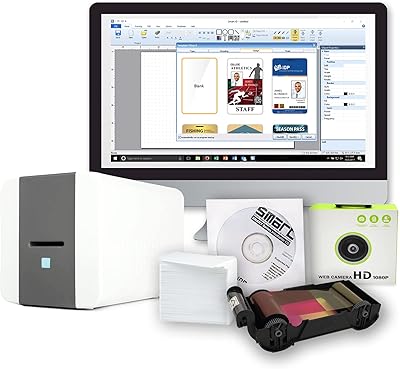 IDP Smart -211 Mini Identity Card Printer with software and manual - includes a YMCKO color ribbon printer, 100 PVC cards and a USB camera.. Save time and money with DIAYTAR Nigeria’s online store.