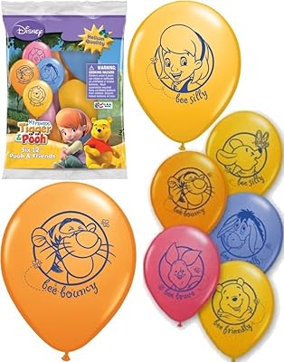 QUALTEX WINNIE L'Ourson festive balloons (6 pieces).. DIAYTAR NIGERIA stands as your affordable shopping ally with nationwide delivery in just 5-8 days.
