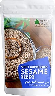 Bliss of Earth of non -polished organic white sesame seeds to eat, sesame sauce, cooking high raw seeds 200 g.. Shop smarter with DIAYTAR Nigeria — affordable prices and a wide product range delivered in just 5 to 8 days.