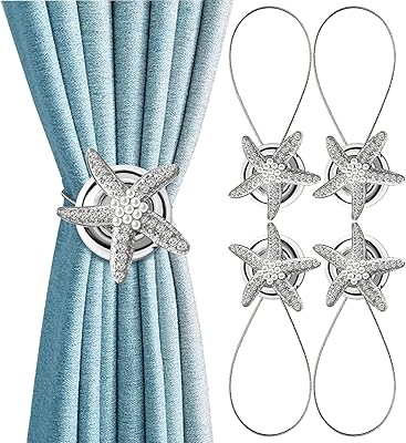 The White Shop magnetic curtain embraces, Magnetic curtain pliers in silver crystal pearls, modern curtain pliers with seasick pattern, curtain embraces, pack of 4.. DIAYTAR NIGERIA brings affordable shopping to every Nigerian home with delivery in just 5-8 days.
