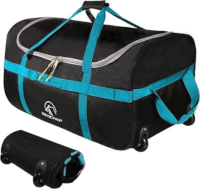Large foldable travel bag with casters, black, 85l/120l/140l, black-85l, 85l.. DIAYTAR NIGERIA combines affordability with convenience, delivering your purchases within 5-8 days.