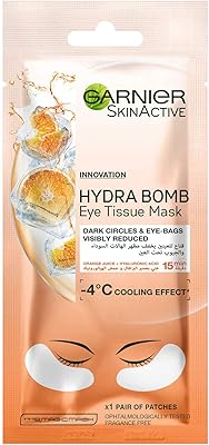 Fabric mask for the skinny Garnier eyes, hydrating mask under the eyes with orange juice formula, concealer, 6 g, 1 mask.. DIAYTAR NIGERIA transforms wishes into deliveries with our affordable and reliable e-commerce platform.