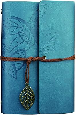 Journal in recycled leather startthi, made in Italy, writing book, souvenir book, travel book and booklet, Christmas gift idea for men and women, A5 (13x7.5 inches) Blue.. DIAYTAR NIGERIA: Where every Nigerian finds what they need at prices they can afford, delivered promptly.