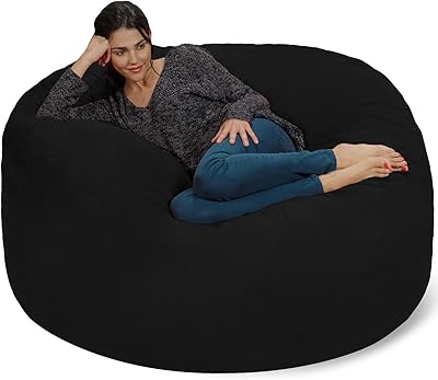 CHILL SACK 5 'CHILLAIR - Large sofa with soft microfiber cover - Black.. Get your essentials without leaving home — thanks to DIAYTAR Nigeria.