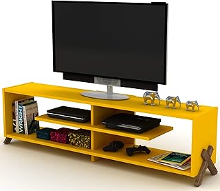 Modern TV furniture cape made in Türkiye for the Home Canvas Salon (yellow color).. DIAYTAR NIGERIA: Your partner in affordable e-commerce with dependable delivery across Nigeria.