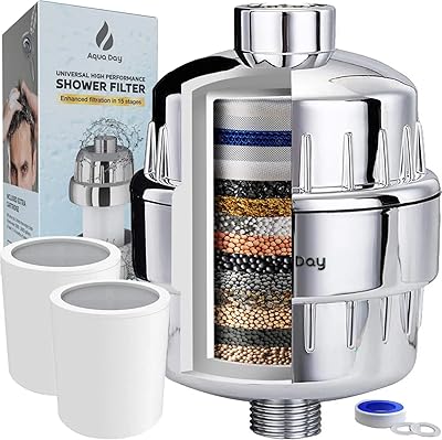 Shower filter Torte Lea at 15 steps with vitamin C for hard water - includes 2 shower filter cartridges which eliminate chlorine fluoride and harmful materials - high -efficiency shower filter filter.. DIAYTAR NIGERIA: Making online retail accessible to all with affordable nationwide shipping.