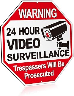 24 -hour video surveillance warning panel on aluminum The intruder will be prosecuted.. DIAYTAR NIGERIA transforms dreams into deliveries with our affordable prices and reliable shipping.