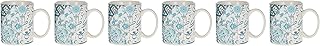 Estikana, 6 -piece tea service, in porcelain with a pattern decorated with different colors, 2847mug.. Order today, receive in days — DIAYTAR Nigeria makes it possible.