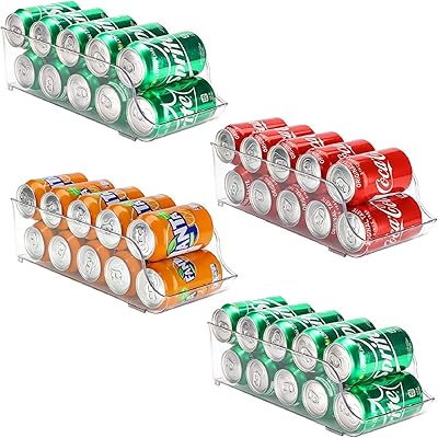Burecon Lot of 4 storage bins for refrigerator food dispenser for soda and can.. DIAYTAR NIGERIA makes quality accessible to all with our affordable prices and quick delivery service.