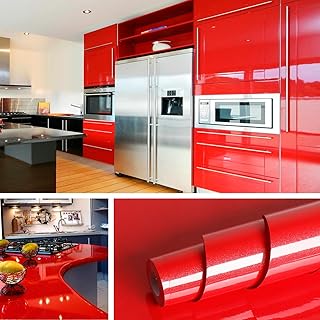 Brillant Levelin Red Wallpaper 15.8 "X 197", Red wallpaper tackle shiny to take off and stick for coatings of kitchen cabinets and bathroom shelves.. Experience shopping freedom with DIAYTAR NIGERIA's comprehensive marketplace delivered within 8 days.