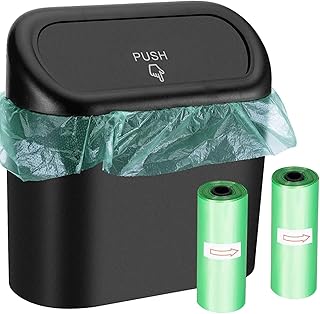 Wontolf car trash can with lid and 60 bin bags Small tight car bin mini car accessories trash can car car container for home desk.. DIAYTAR NIGERIA: Connecting Nigerians with their needs through our affordable and diverse marketplace.