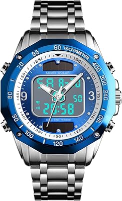 Dhnq Watch For Waterproof Stainless Steel Waterproof with a modern design, Analog-Numeric LED Watch, Damn and date display, heavy metal chronometer and alarm, Light sports watch for outdoor use, blue color, bracelet.. DIAYTAR NIGERIA: Revolutionizing accessibility to quality products at budget-friendly prices across Nigeria.