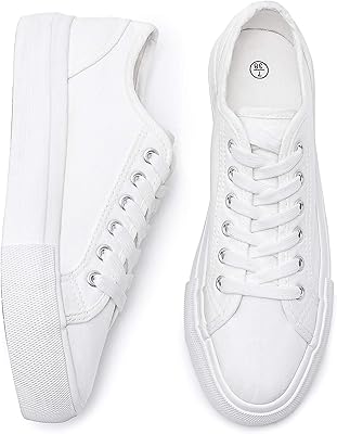 White platform sneakers for women, canvas shoes, casual low sneakers, elastic fashion sneakers ..... Thousands of items at your fingertips — DIAYTAR Nigeria makes it happen.