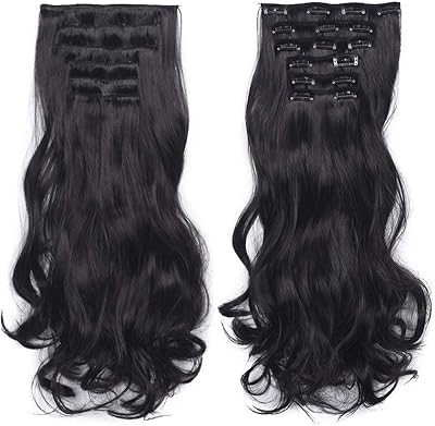 Clip clip hair extensions for women 50 cm, long wavy reaches in heat -resistant synthetic fiber hair extensions with thick clips with 16 Invisible black clips 6 pieces.. DIAYTAR Nigeria is your reliable online shopping destination offering an extensive range of products across all categories. Enjoy fast nationwide delivery in just 5 to 8 days and some of the lowest prices in the market.