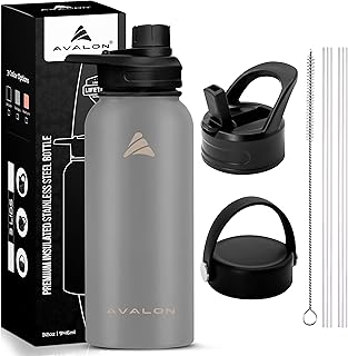 Bottle of downstream stainless steel with straw - 1 l isothermal bottle for hot and cold drinks, isolated metal bottle for children, gym, trip, campsite (cold gray).. Discover endless possibilities with DIAYTAR NIGERIA's extensive product range and affordable shipping.