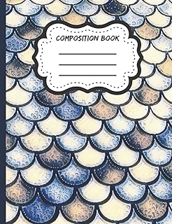 Composition book - Blue and yellow roof scales: Large linen paper - 7.44 \ "x 9.69 \" - 200 pages - Student notebook with page of details of the detail of the course.. DIAYTAR NIGERIA: Where smart shoppers find everything they need at prices they can afford.