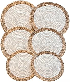 Set of 6 round table sets 20 cm in washable and resistant cotton rope.. Shop like never before with DIAYTAR NIGERIA's comprehensive marketplace and budget-friendly shipping.