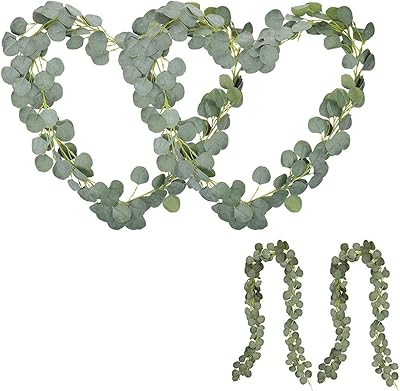 Crown of artificial eucalyptus of 12 feet, 2 pieces, decorated with sheets of artificial eucalyptus and vines, set of green crown made by hand (2).. From big brands to everyday basics — DIAYTAR Nigeria has you covered.