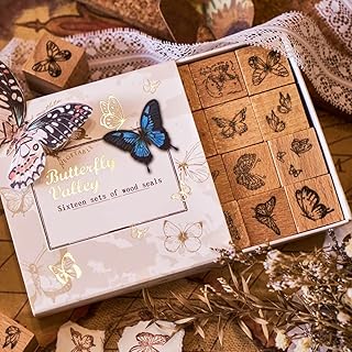 TVOIP 16 Pieces Set of wooden rubber stamps, Scrapbooking Tampons Papillon Vintage De Junk Journal Tampons in DIY Wooden Rubber For Album De Scrapbooking.. Shop efficiently with DIAYTAR NIGERIA, offering thousands of products at unbeatable prices delivered promptly.