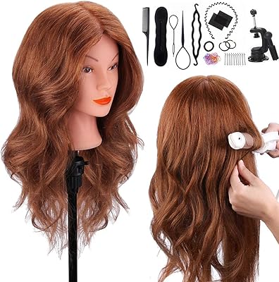 Model head top direct 18 inch 100 % Dark brown human hair with mannequin head of hairstyle training with clip support and tools.. DIAYTAR NIGERIA connects desire with fulfillment through our affordable e-commerce platform.
