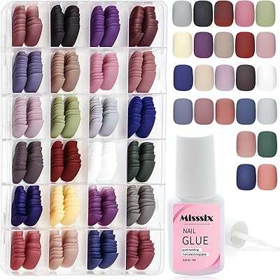 Set of short nails to press Missix - Mat - Package of 6 (144 pieces).. DIAYTAR NIGERIA: Where shopping is easy, prices are low, and delivery is just days away.