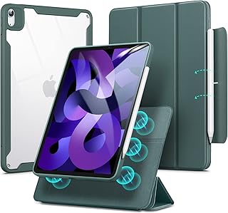 Detachable Magnetic case adjustable ESR with Portrait 2 crutch, Automatic watch/alarm clock, 360 rebound series compatible with iPad Air 4 (green).. DIAYTAR NIGERIA: Where quality meets affordability, with thousands of products delivered in less than 8 days.