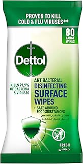 Dettol Fresh antibacterial disinfectant wipes with plump lid, pack of 80 large wipes... DIAYTAR NIGERIA revolutionizes online retail with our vast selection and cost-effective delivery options.